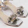 Srebrne silikonowe sandały damskie na obcasie z kryształami, transparentne DiA MR-B1