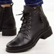 Czarne zimowe Polskie botki damskie Galant 3343