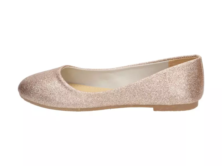 Złote baleriny, buty damskie Sabatina 100