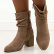 Coffee jesienne zamszowe botki damskie na obcasie S.Barski 52-516