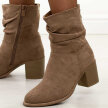 Coffee jesienne zamszowe botki damskie na obcasie S.Barski 52-516