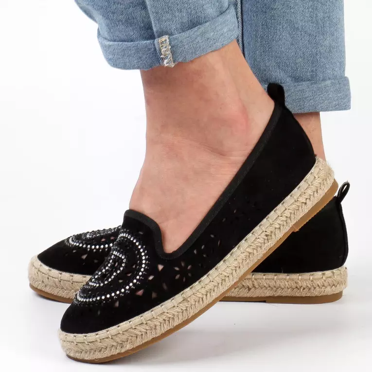 Czarne espadyle damskie S.BARSKI 33150