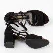 Czarne zamszowe sandały damskie na obcasie POTOCKI 20007