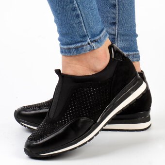 Czarne sneakersy damskie, półbuty M.DASZYŃSKI 2169-3