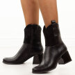Czarne botki damskie na obcasie M.Daszyński Sa269-2