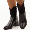Czarne botki damskie na obcasie M.Daszyński Sa269-2