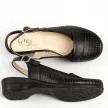Czarne skórzane ażurowe POLSKIE sandały damskie z zakrytymi palcami GREGORS 643
