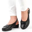 Czarne skórzane ażurowe POLSKIE sandały damskie z zakrytymi palcami GREGORS 643