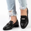 Czarne skórzane loafersy, mokasyny damskie La.Fi 015B-QN