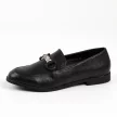 Czarne skórzane loafersy, mokasyny damskie La.Fi 015B-QN