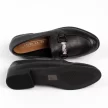Czarne skórzane loafersy, mokasyny damskie La.Fi 015B-QN