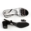 Czarne silikonowe sandały damskie na obcasie z kryształami, transparentne SABATINA 2014-o
