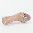 Beżowe silikonowe sandały damskie na obcasie z kryształami, transparentne SERGIO LEONE SK047