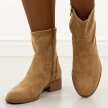 Beżowe zamszowe botki damskie Jezzi asa198-28