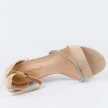 Beżowe zamszowe sandały damskie na obcasie POTOCKI 20013