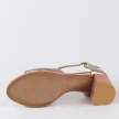 Złote skórzane POLSKIE sandały damskie z zakrytą piętą na słupku DEONI D525B