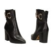 Czarne POLSKIE botki damskie obcasie SIMEN 5588A SKÓRA LICO
