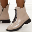 Beżowe skórzane botki damskie DiA 52-108