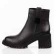 Czarne skórzane botki damskie na traperze Cambell 29312