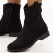 Czarne wiosenne zamszowe ażurowe botki damskie S.Barski 52-530