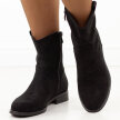 Czarne wiosenne zamszowe ażurowe botki damskie S.Barski 52-530