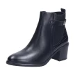 Czarne botki damskie na obcasie SERGIO LEONE BT630 PU