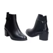Czarne botki damskie na obcasie SERGIO LEONE BT630 PU