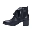 Czarne botki damskie na obcasie SERGIO LEONE BT630 PU