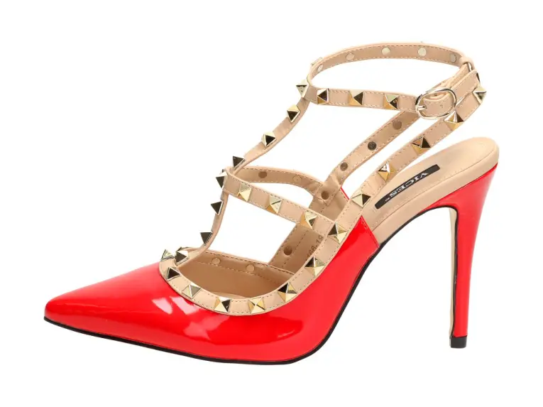 Czerwone sandały damskie szpilki Vices 1166-19