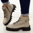 Khaki khpu botki damskie na traperze Potocki 19317