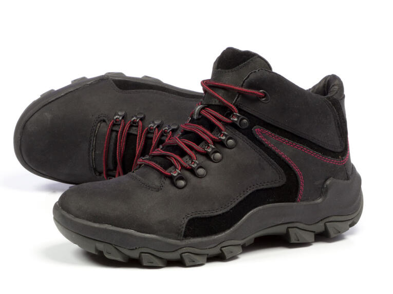 Czarne Lekkie buty skórzane Trekking 9w890