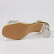 Złote silikonowe sandały damskie na słupku z kokardą, transparentne DiA MR-K1