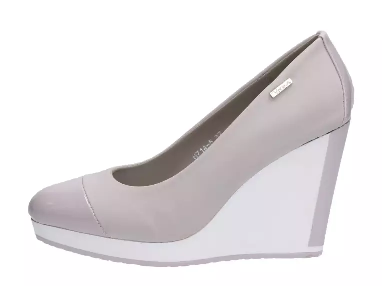 Szare czółenka damskie Vices 6714-5 Koturn