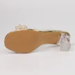 Złote silikonowe sandały damskie na słupku z kryształami, transparentne DiA MR-D1