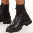 Czarne skórzane botki damskie na traperze Filippo Dbt6524/25