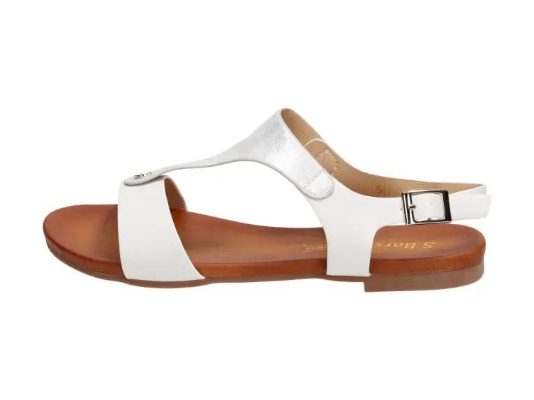 Białe sandały damskie S.Barski 541-8