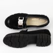 Czarne zamszowe Polskie mokasyny damskie, loafersy Deoni D309