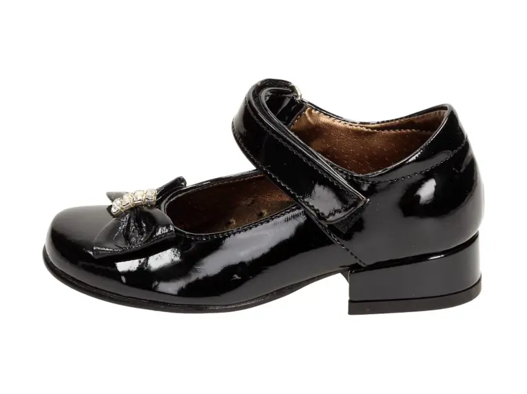 Czarne Pantofle, buty dziecięce Kmk 72a