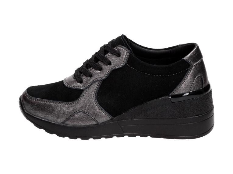 Czarne sneakersy damskie S.BARSKI 94499 BK/BK