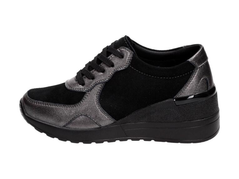 Czarne sneakersy damskie S.Barski 94499 Bk/bk