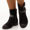 Czarne zamszowe botki damskie Potocki 12739