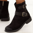 Czarne zamszowe botki damskie Potocki 12739