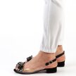 Czarne silikonowe sandały damskie na obcasie, transparentne SABATINA 380-9
