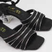 Czarne sandały damskie na ozdobnym obcasie DiA 68211