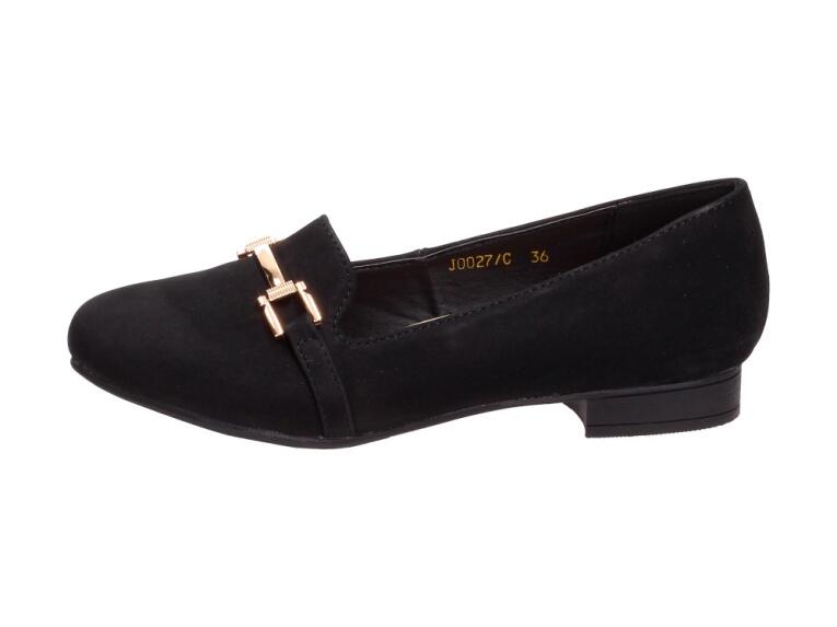 Czarne lordsy, baleriny damskie J.Star J0027c