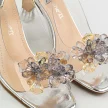 Srebrne silikonowe sandały damskie na szpilce z kryształami, transparentne SERGIO LEONE SK045