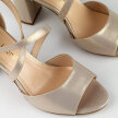 Złote satynowe sandały damskie na słupku z zakrytą piętą SERGIO LEONE SK865