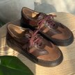 Czekoladowe skórzane sneakersy damskie Deoni D632