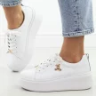 Białe skórzane sneakersy damskie na platformie Filippo Dp6246/25