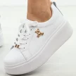 Białe skórzane sneakersy damskie na platformie Filippo Dp6246/25
